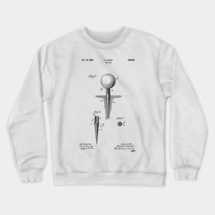 PATENT DRAWING / 1899 - Golf Tee - black Crewneck Sweatshirt